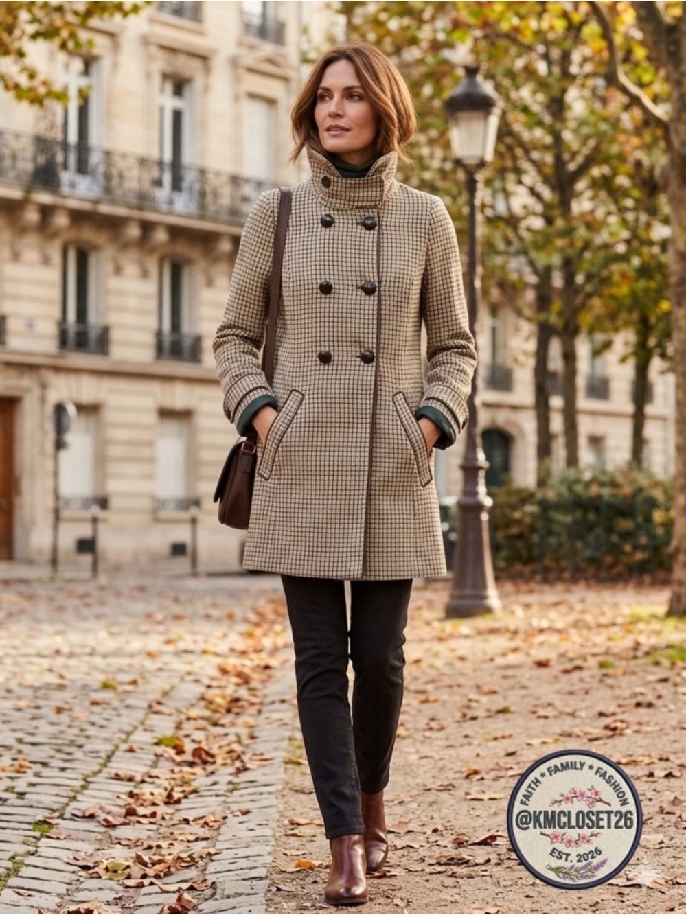 Archive 50% Wool Houndstooth Peacoat - '70s British Mod Revival